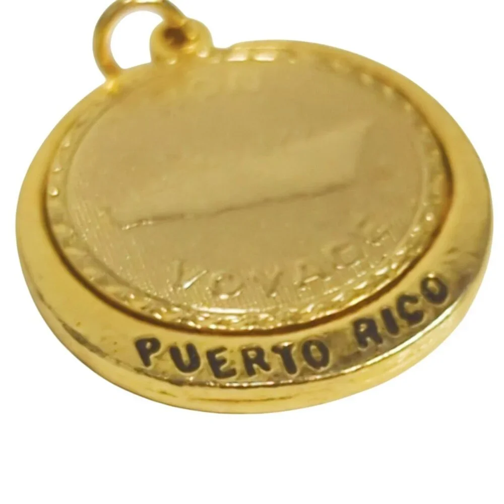 Bon Voyage Puerto Rico Souvenir Cruise Ship Mini Pendant Charm Vintage - Picture 2 of 4